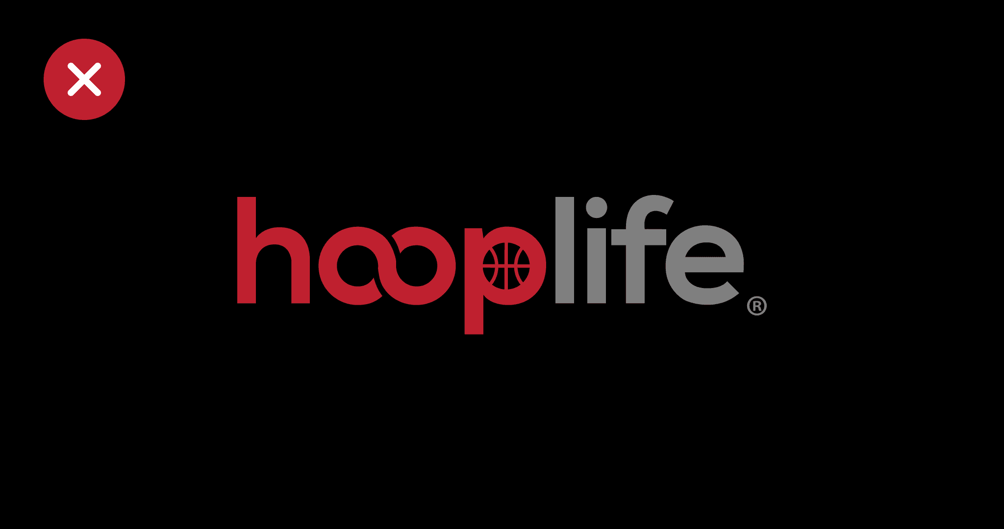 Colored HoopLife logo on a black background