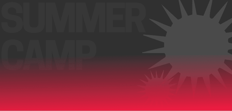 Summer camp title card on a dark HoopLife background