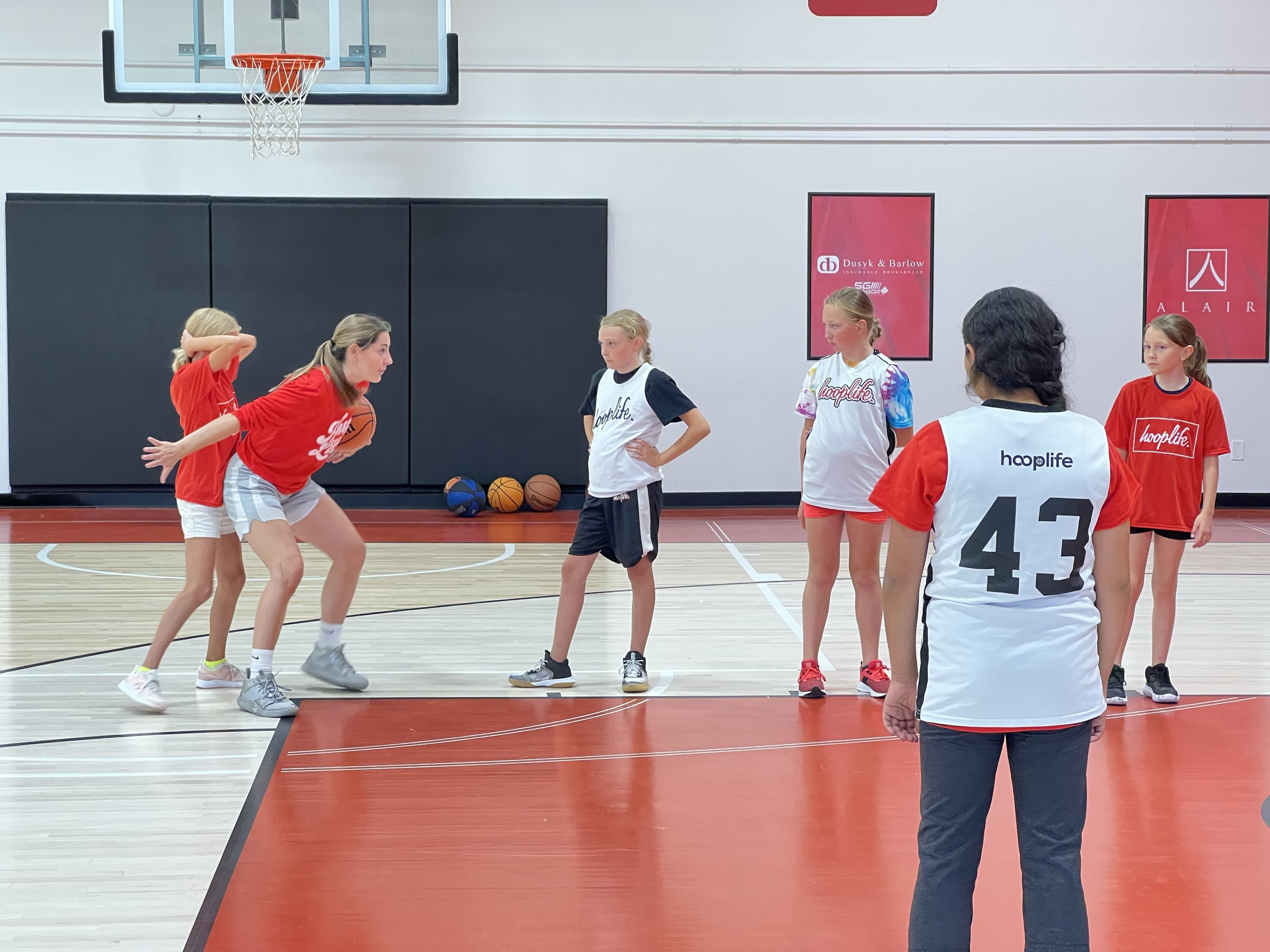 Break-camp kids working through a group drill