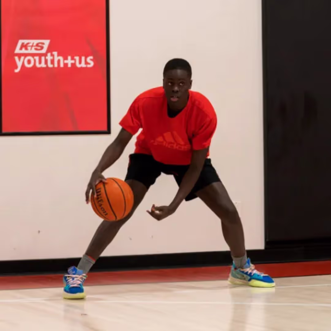 Athlete in a basketball training session