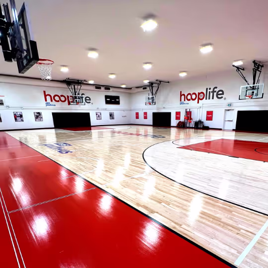 The full-size regulation court at the HoopLife Centre