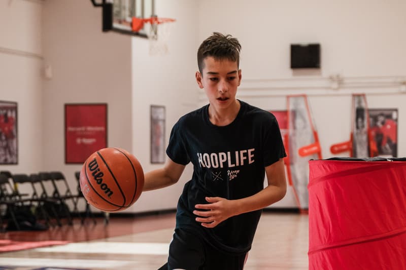 Two campers going one on one on the red court