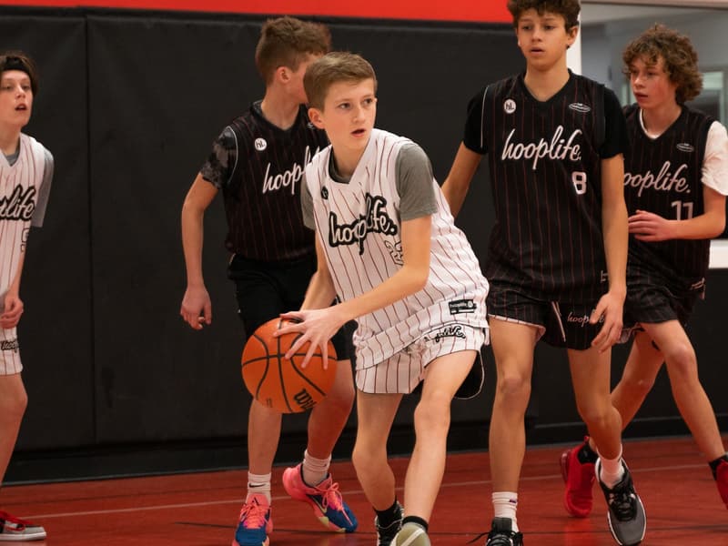 HoopLife League players warming up before the games