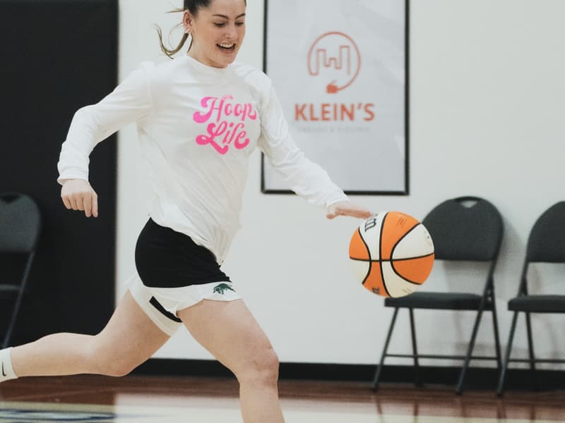 A player pushing the pace during a 3x3 session