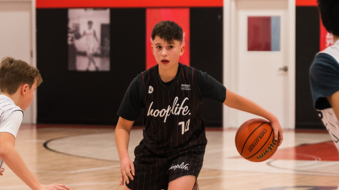 A HoopLife League game during the winter season in Regina